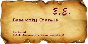 Besenczky Erazmus névjegykártya
